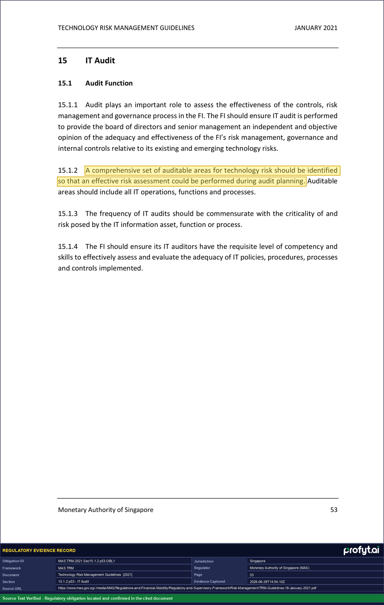 Captured source page for MAS.TRM.2021.Sec15.1.2.p53.OBL1, MAS TRM Guidelines, Section 15.1.2, p. 53 (2021)