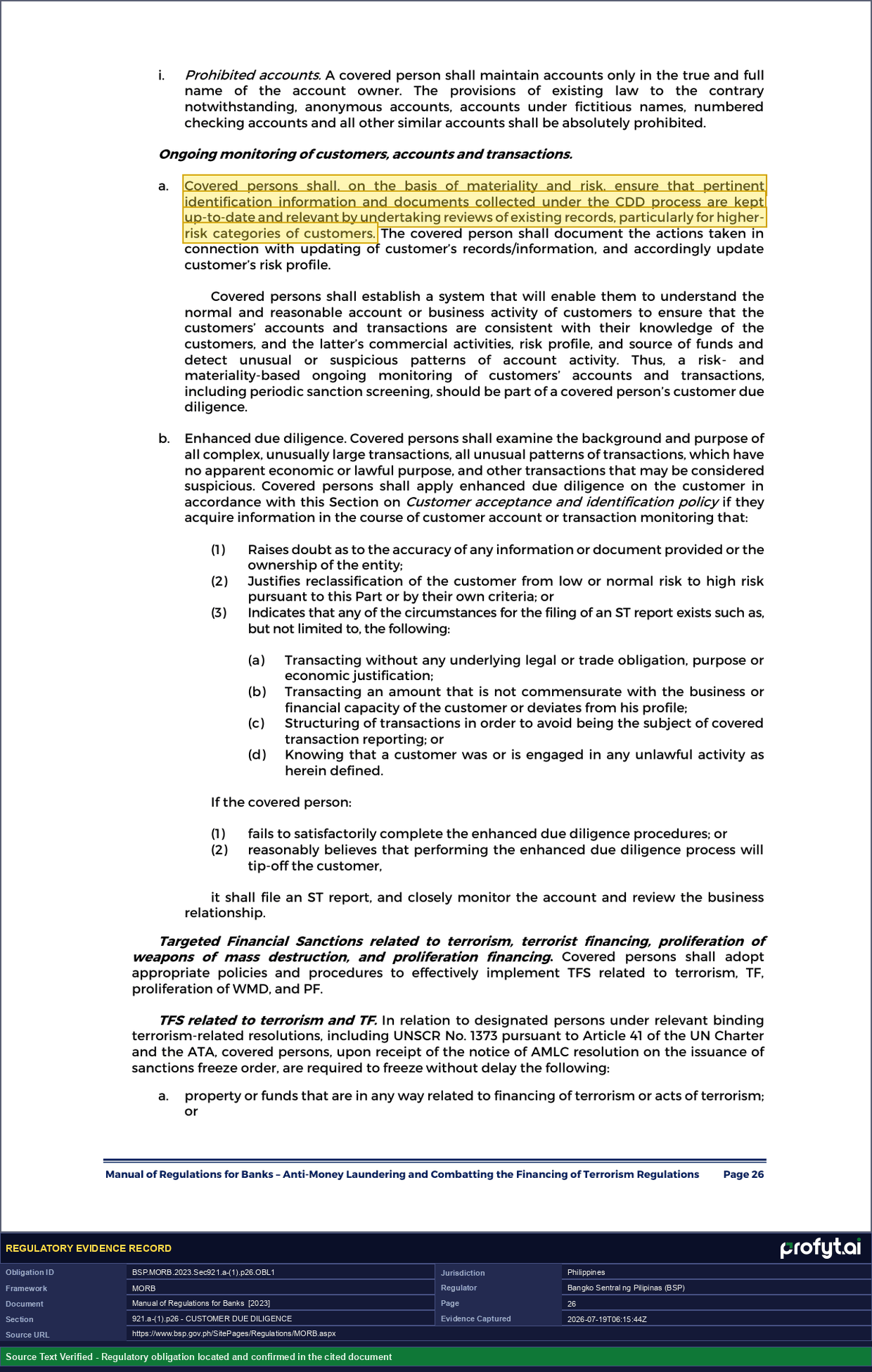 Captured source page for BSP.MORB.2023.Sec921.a-(1).p26.OBL1, MORB, Sec. 921.a-(1), p. 26 (2023 ed.)