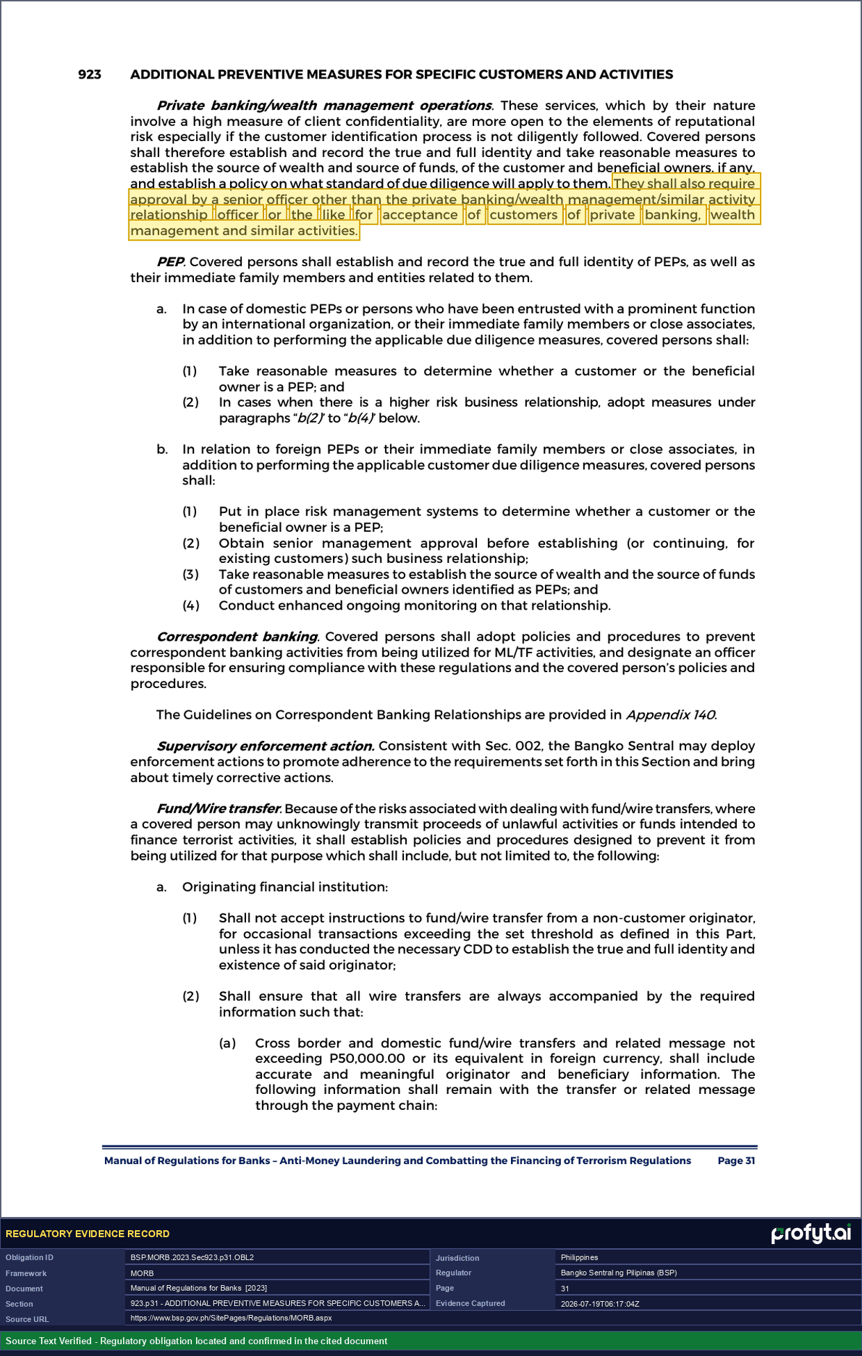 Captured source page for BSP.MORB.2023.Sec923.p31.OBL2, MORB, Sec. 923, p. 31 (2023 ed.)