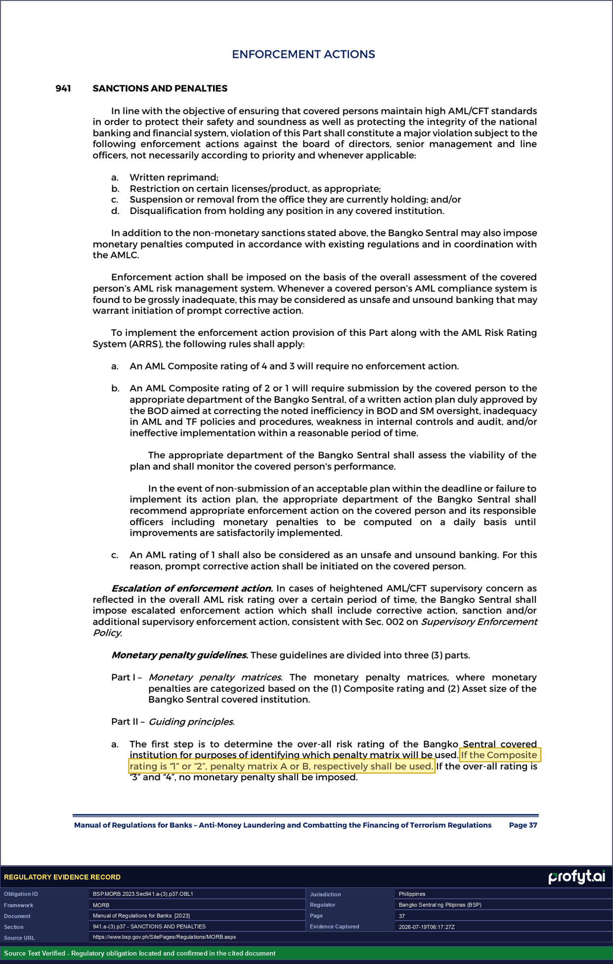 Captured source page for BSP.MORB.2023.Sec941.a-(3).p37.OBL1, MORB, Sec. 941.a-(3), p. 37 (2023 ed.)